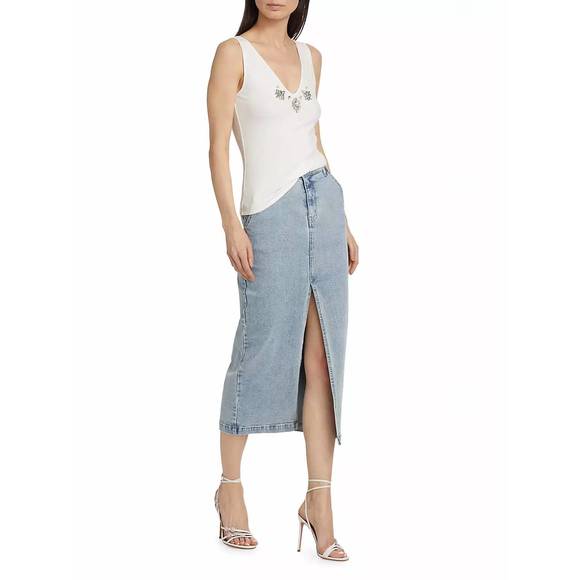 NEW GENERATION LOVE medina denim skirt in light blue - Picture 5 of 6